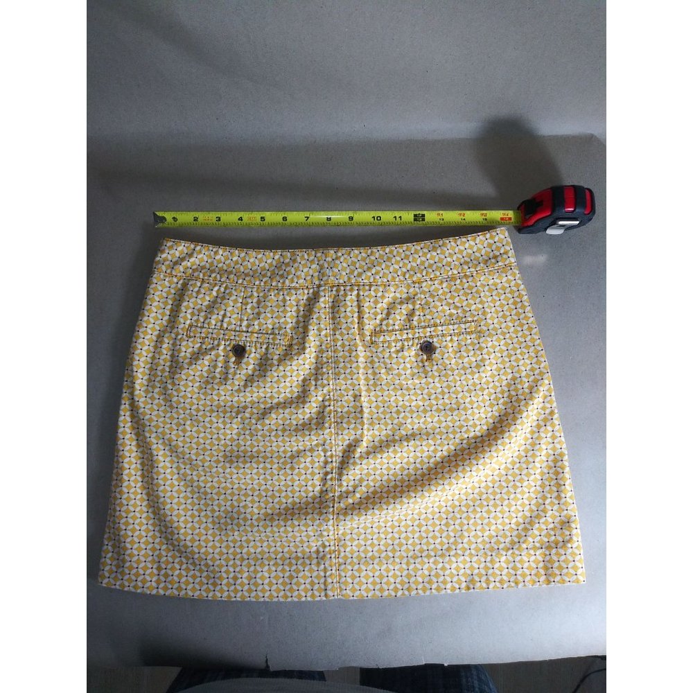 J.Crew Yellow Retro Geometric Cotton Mini Skirt Size 8 - Picture 3 of 4